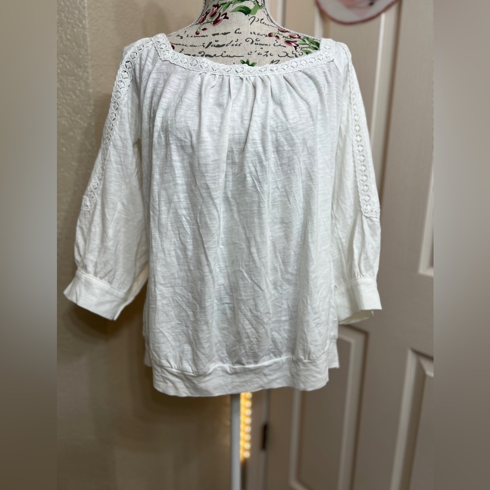 City Chic White Lace Sleeve Blouse